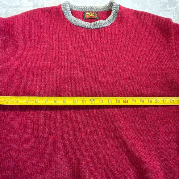 Vintage Alps Men’s Sweater Size XL Wool Blend Red/blue Speckled Colors Crewne - Picture 6 of 8